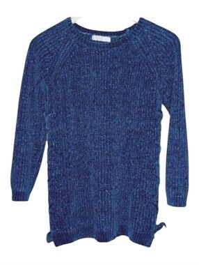 Blue Orchid Deep Blue With Gold Metallic Knit Sweater Sz 10/12